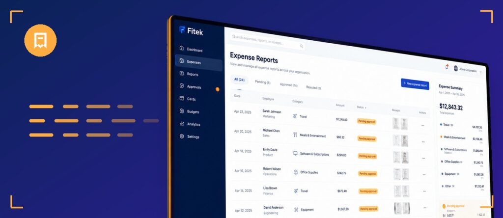 Expense management: expense reports with receipts