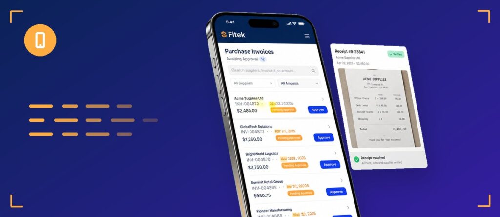 Mobile app: invoice approvals on a smartphone