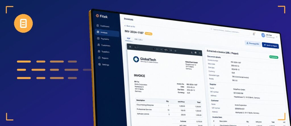 PDF-to-Peppol: PDF invoice converted to a structured e-invoice